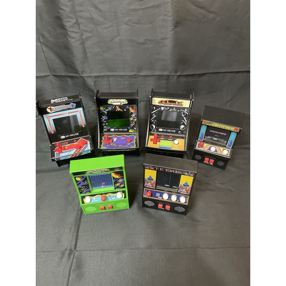 My Arcade Tabletop Arcade Lot of 6 Galaga Tetris Centipede Tested